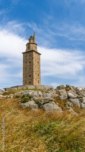 Tower of Hercules in the city of A Coruna, Galicia, Spain.