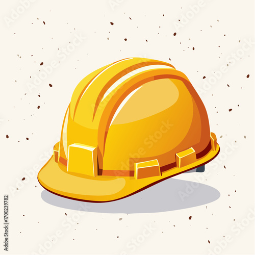 Yellow Hard Hat On White Background With Specks