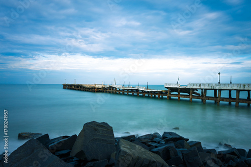 Photography Old Broken Pier at Pondicherry Beach – Scenic Bay of Bengal Seascape
