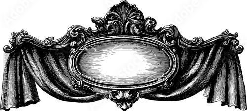 Ornate vintage urban engraving frame design for decoration and labels