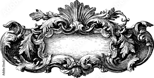 Vintage art deco decorative frame engraving for design and craft projects