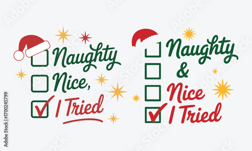 Funny Christmas Design with the Quote 'I Can Explain' Featuring Naughty List and Santa Hat for T-Shirts, Holiday Apparel, and Festive Gifts