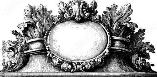 Ornate baroque design in vintage engraving style for decoration and art
