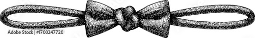 Retro bow tie in vintage engraving style for fashion design