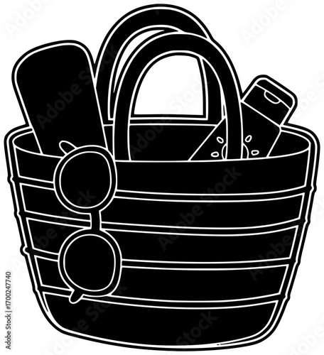 towel illustration beach silhouette summer logo vacation icon travel outline cotton fabric bathroom textile sea resort clean white pool shape wipe vector graphic background
