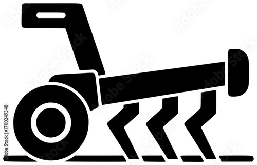 agricultural illustration plow silhouette mountains logo natural icon nature outline outdoor agriculture plant plough ploughing roller macin romania sprayer shape scenic vector graphic background
