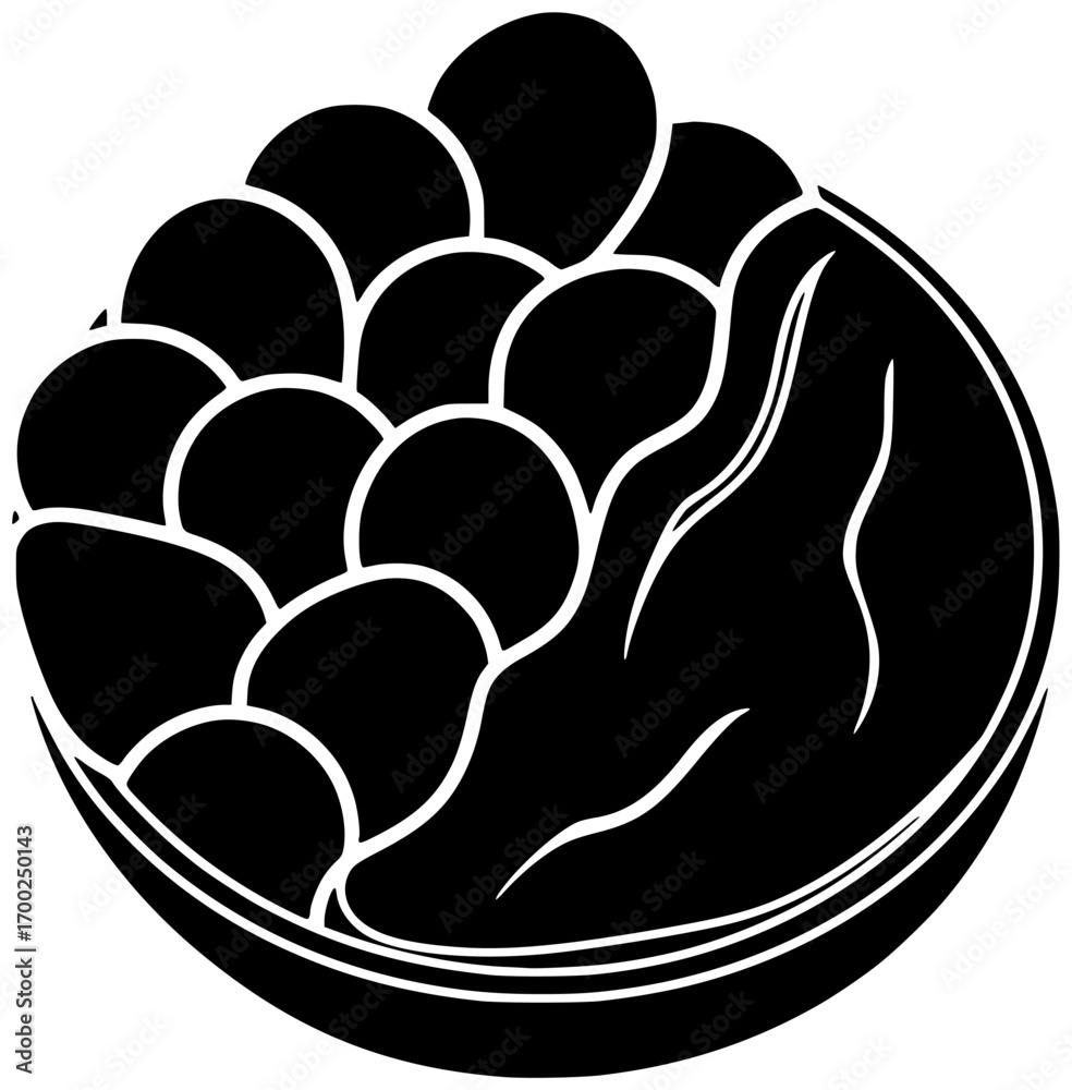 Fototapeta premium fresh illustration breakfast silhouette healthy logo bowl icon food outline diet fruit smoothie delicious vegetarian dessert organic nutrition sweet shape cream vector graphic background