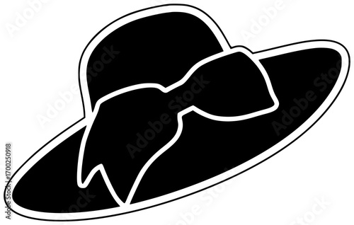 summer illustration sun silhouette hat logo vacation icon travel outline beach holiday woman sea tropical fashion collection protection sunglasses shape suntan vector graphic background