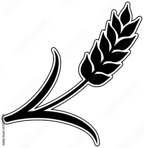 farmer illustration agriculture silhouette wheat logo harvest icon food outline rice natural plant field nature farm organic grain farming shape with vector graphic background