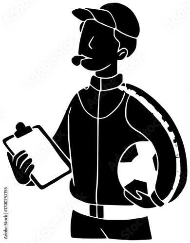 whistle illustration sport silhouette game logo competition icon goal outline football soccer equipment referee ball championship team symbol flat shape with vector graphic background