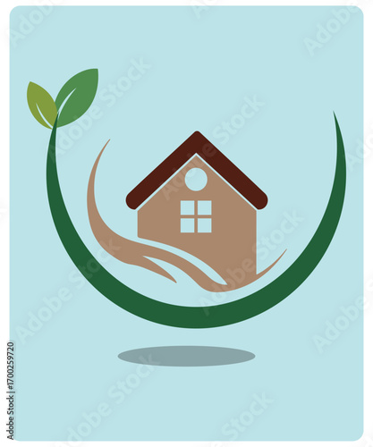 environmentally friendly green house logo design