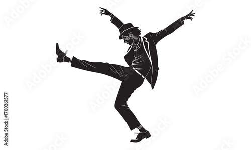 Breakdance Man Silhouette | Street Dance Vector | Modern Hip Hop Clipart