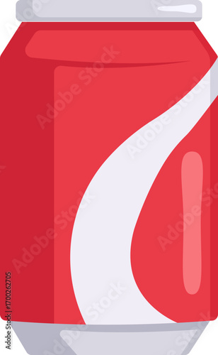 Cartoon vector illustration of red soda can