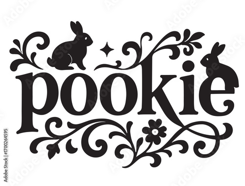 pookie typography in silhouette