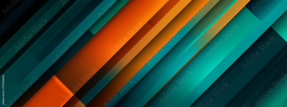 Fototapeta premium Vibrant Turquoise and Orange Diagonal Abstract Background for Startups and Creative Projects