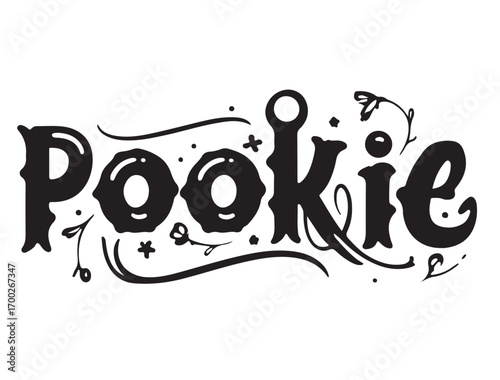 pookie typography in silhouette