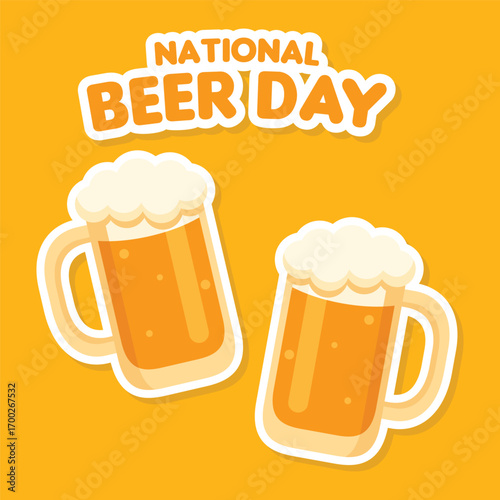 national beer day with Craft Beer glass design vector illustration. Liquor logo for pub and bar club
