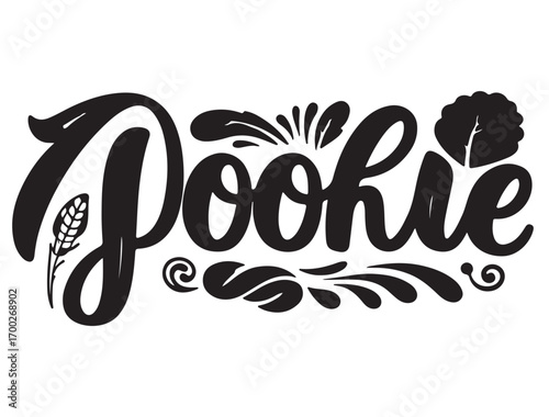 pookie typography in silhouette