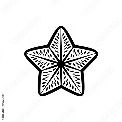 Exotic star fruit slice with detailed pattern a vibrant tropical ingredient for healthy cuisine