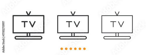 Television icon. Thin line icon vector
