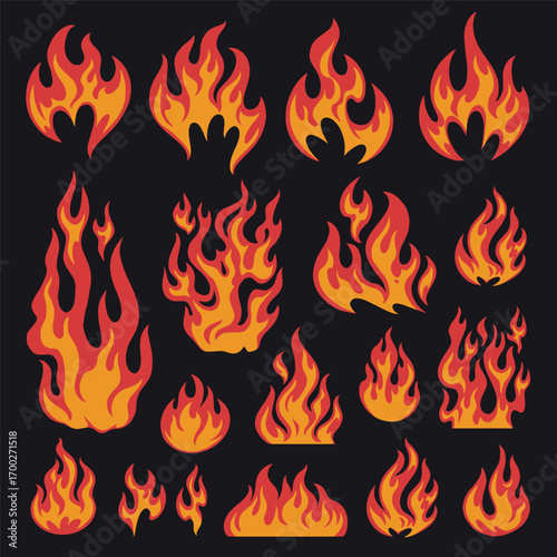 Various flame designs for creative projects