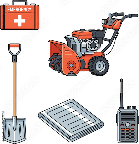 Winter Emergency Preparedness Kit Icons