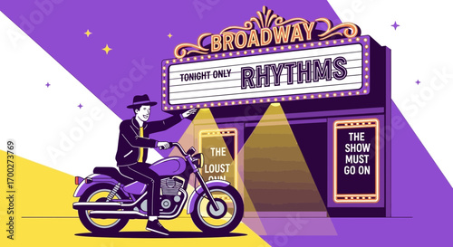 Broadway Rhythms: A Motorcyclist's Journey to the Theater and Showbiz Excitement