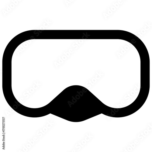 Sleeping mask. Outlined stroke vector icon with black-filled details.