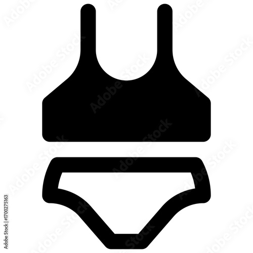 Underwear. Outlined stroke vector icon with black-filled details.