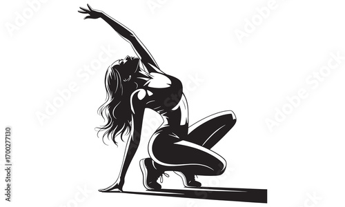 Woman Dance Pose Silhouette | Urban Freestyle Vector | Hip Hop Girl Artwork