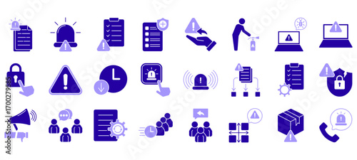 Set of Incident Management Icons or symbols Vector fully editable file.