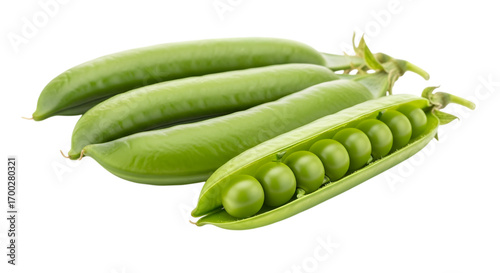 Wallpaper Mural Fresh green peas in pods close up on transparent background Torontodigital.ca