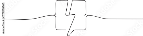 battery charging one continuous line art, Vector illustration, One line art, Line art graphic style.