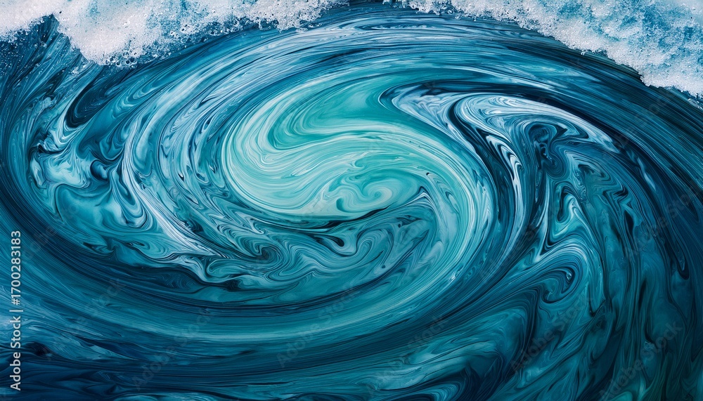 Abstract Swirling Patterns In Ocean Hues With Textured Splashes And Ripples