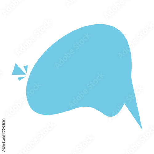 Dynamic blue speech bubble conveys ideas, communication, and creative thought in a modern, clean design