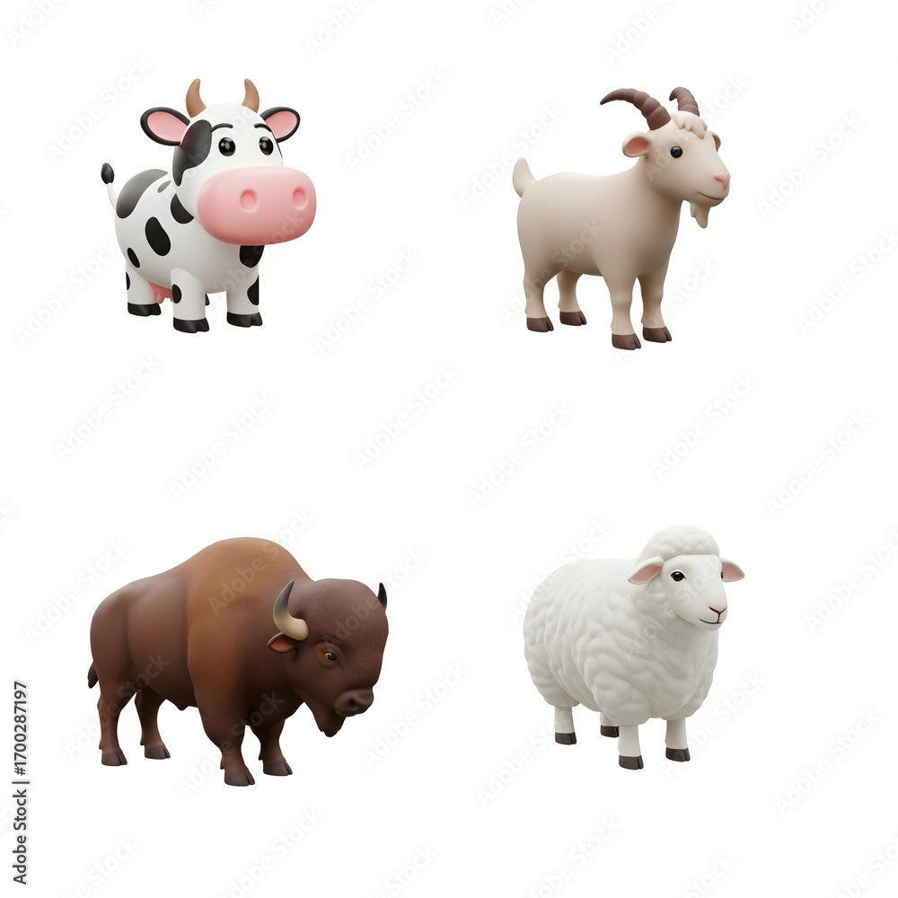 Obraz premium set of sheep animals