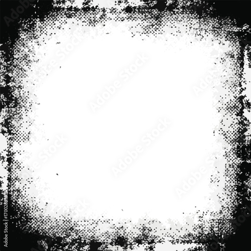 Abstract Grunge Vector Background with Dotted Black Border for Textures