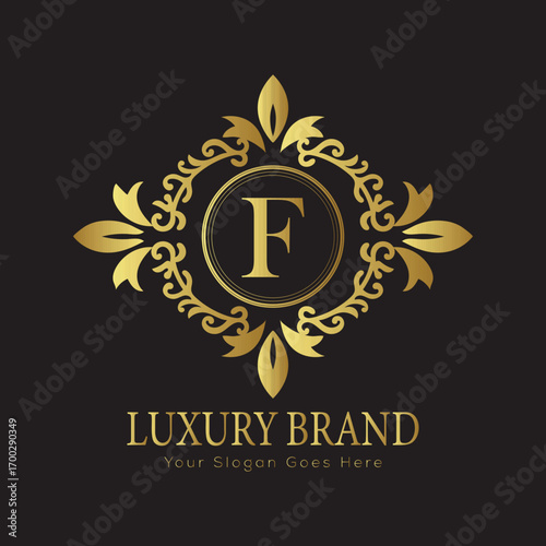 anniversary golden label with ribbon