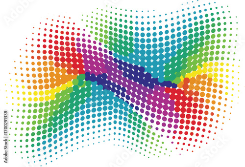 Abstract Halftone Vector Pattern with Circle Dot Elements Multicolor Background Modern Style