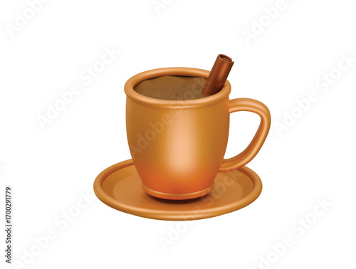 chai tea icon 3d illustration render
