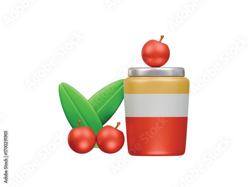 cranberry jam icon 3d illustration render
