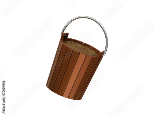 fertilizer bucket icon 3d illustration render