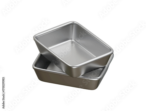 Aluminium tray icon 3d illustration render