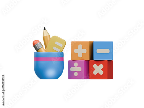 mathmetics icon 3d illustration render
