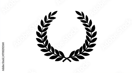 Black Laurel Wreath for Award and Victory Themes