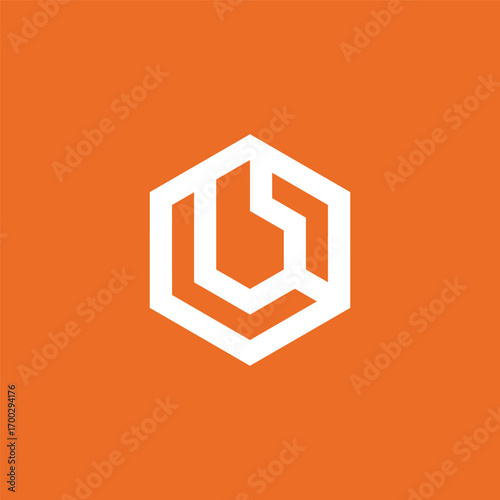 Initial Letter B Geometric Hexagon Logo Design Vector Template