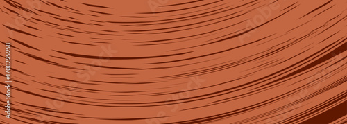 Retro coffee color background. Milk chocolate liquid dessert texture. Wavy swirl candy pattern for poster, cover, banner, pamphlet. Vintage brown trippy hippie wallpaper in 60s or 70s style. Vector