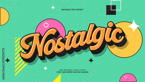 nostalgic text, editable retro style text effect