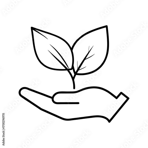 Vector eco friendly leaf icon in hand