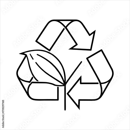 Eco-friendly leaf recycling icon vector